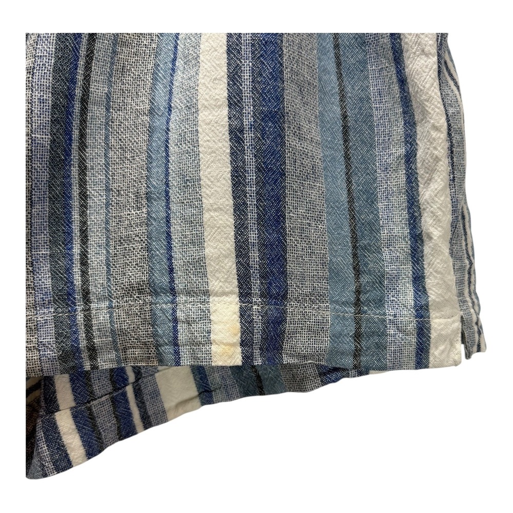 Briggs Linen Blend Shorts Striped Smocked Waist Casual Tassel XL - Picture 5 of 8